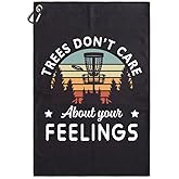 Msticey Tree Don't Care About Your Feelings Printed Microfiber Towel, Disc Golfer Gift for Dad, Father's Day, Disc Golf Accessories