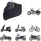 RunSnail Waterproof Motorcycle Cover XL 96.5 in 210D Oxford 50 in Tall view 5