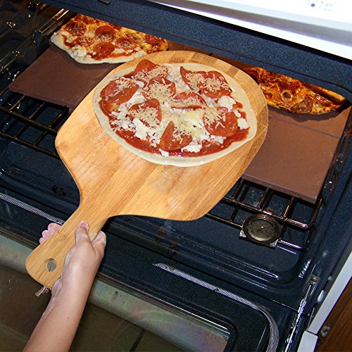 Premium Natural Bamboo pizza peel, Paddle for Homemade Pizza and Bread Baking - Great for Cutting Board (Cutting Fruit, Vegetables, Cheese) - 19.5 x11.5 Inch
