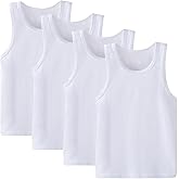 Hbhpov 2-10 Years Boys Vest Kids Tank Tops Cotton Shirt Sleeveless Soft Breathable Toddler Children Undershirts 4 Pack