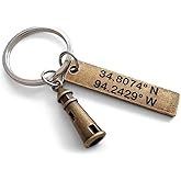Custom Bronze Lighthouse Keychain with Engraved Tag for Couples or Best Friends, Anniversary Gift Keychain