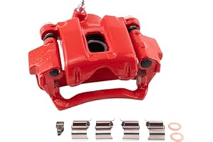 TRQ Rear Left Brake Caliper w/Bracket Performance Red Drivers Side Compatible with 2003-2009 Toyota 4Runner 2007-2014 FJ Cruiser