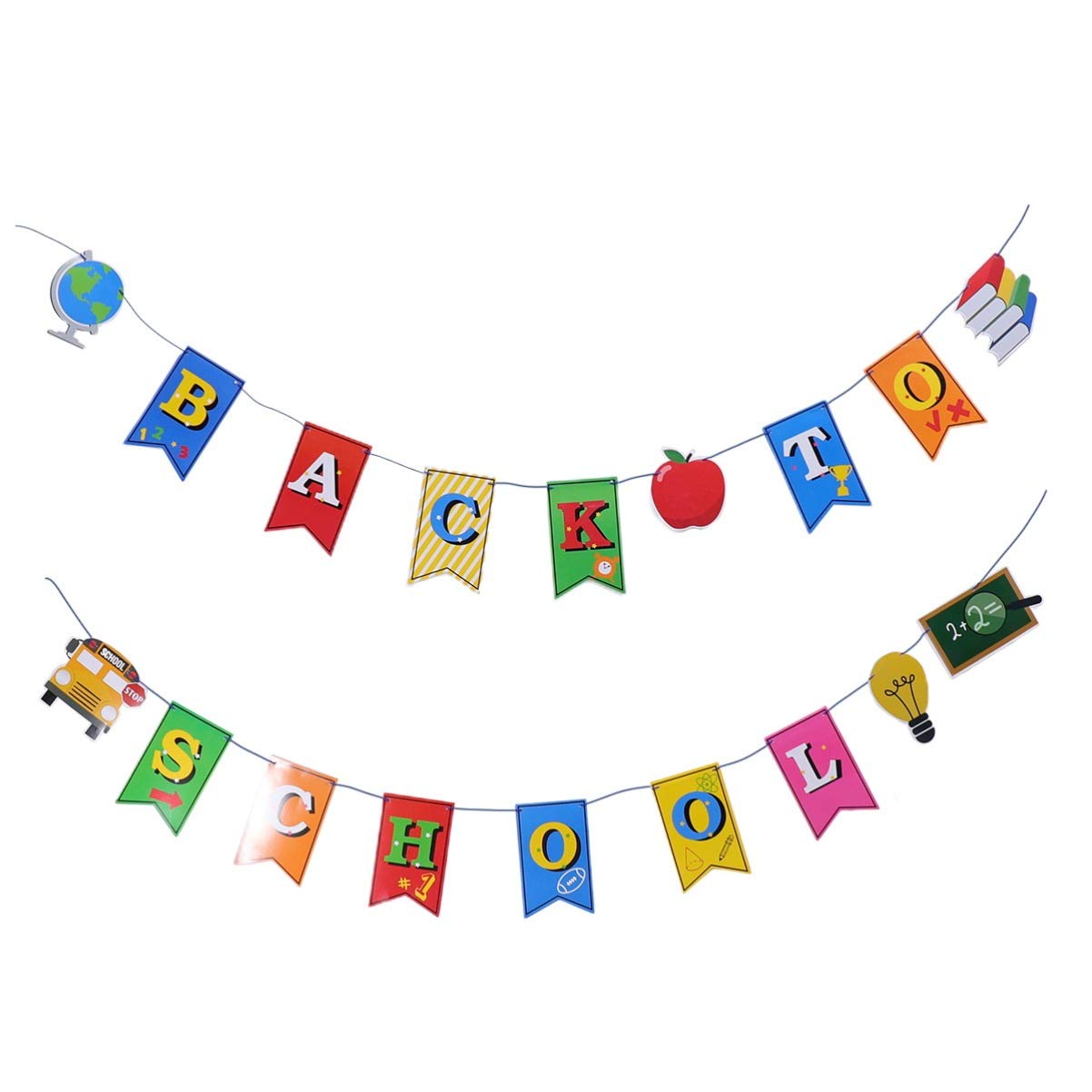 NUOBESTY Back to School Banner Back to School Party Decorations Supplies First Day of School Banner Classroom Office School Hanging Decor Sign