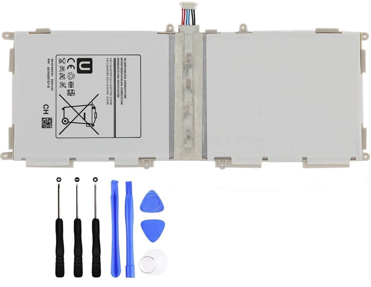 AKKEE EB-BT530FBU Tablet Battery Replacement for Samsung Galaxy Tab 4 10.1" SM-T530 (WiFi) SM-T530NU SM-T531 (3G&WiFi) SM-T535 (3G, 4G/LTE&WiFi) SM-T537 P5220 EB-BT530FBC EB-BT530FBE 3.8V 6800mAh