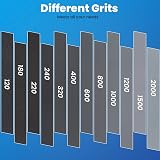 Aucenix 12pc Sandpaper Mixed Grits 120-2000 Wet Dry Waterproof Abrasive Sheets view 2