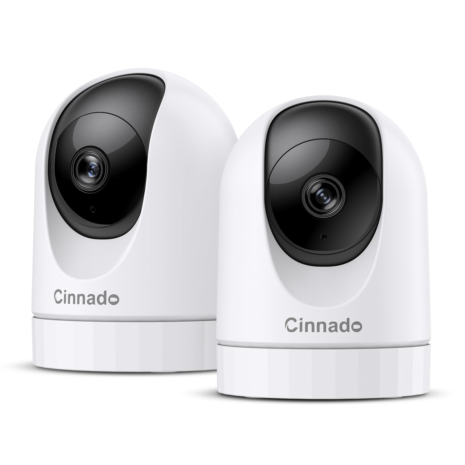 Cinnado WiFi Cameras House Security - 2K Indoor CCTV Baby Monitor Camera for Home Security Wireless 360°, Motion Tracking, Smart Siren, IR Night Vision, D1, 2 Pack — image 1
