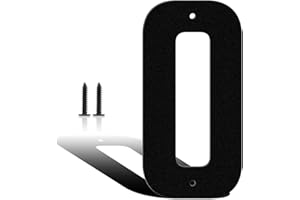 HOUNAHHA 3 Inch Black Modern Metal House Numbers, Outdoors Address Mailbox Numbers, Black Address House Numbers, Metal Numbers and Letters, Home Address Numbers, for Houses, Yards, Streets (Number 0)