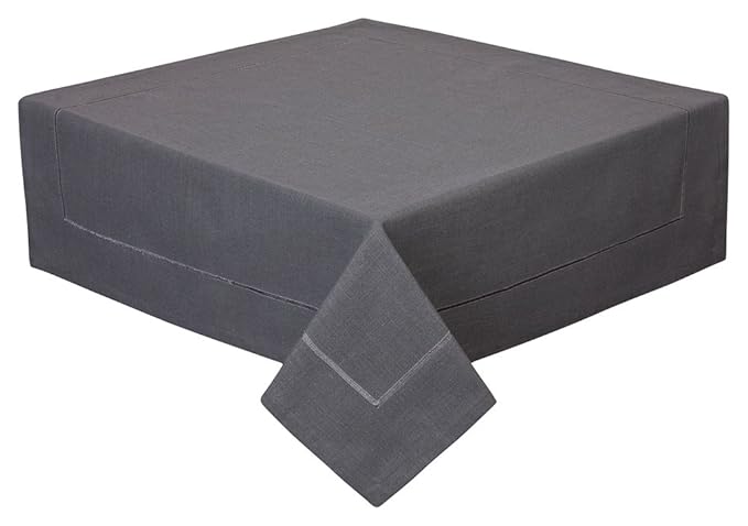 Tischdecke Decke Fleckschutz Leinenstruktur in 2 Größen und 11 Farben (grau, 80 x 80cm)