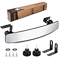 10L0L Golf Cart Rear View Mirror, 16.5 Inch Extra Wide 180 Degree Panoramic Mirror with Adjustable Viewing Angle Design for E