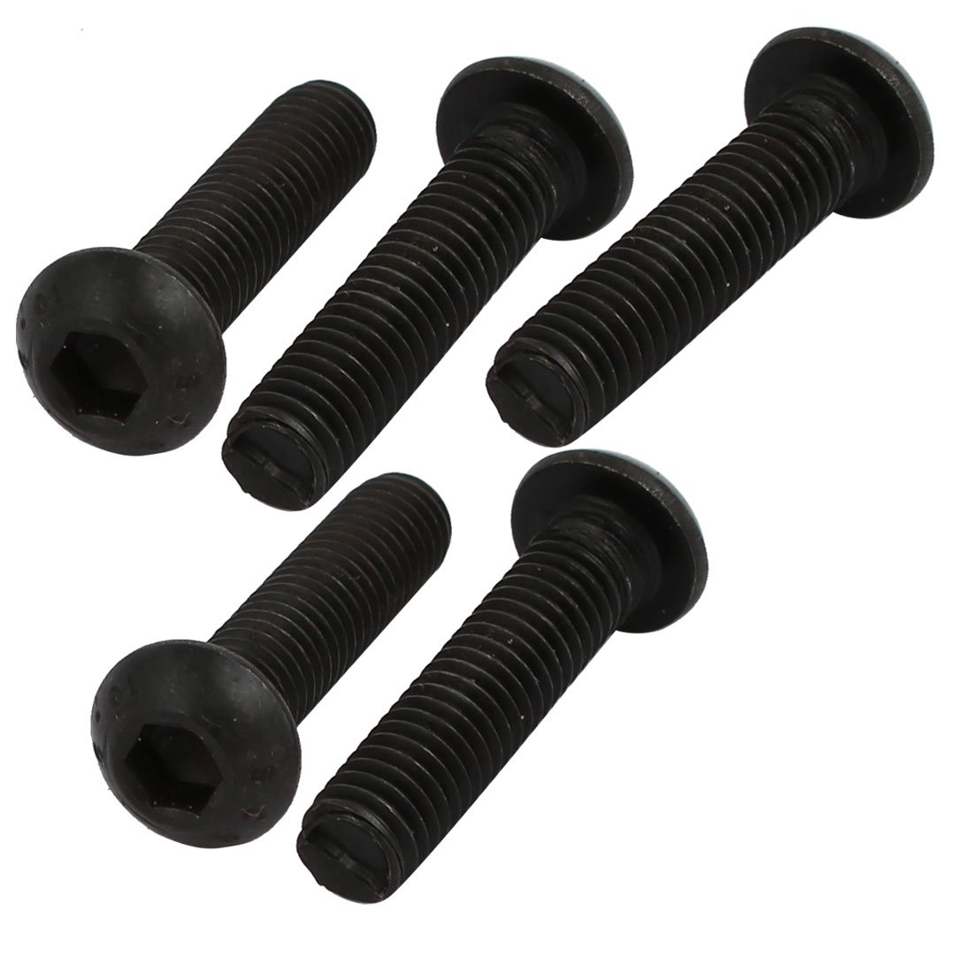 Sourcingmap 10.9 Grade M6x25mm Round Head Inner Hex Socket Left Hand Thread Bolt 5pcs