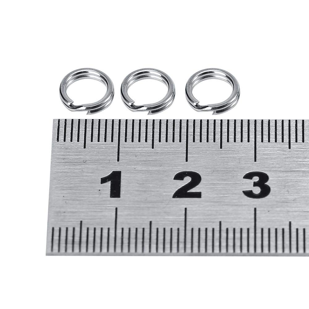 Alomejor Fishing Split Rings Double Loop Fishing Split Rings Fishing Lures Connector Tackle Kit for Fishing Accessory(100pcs 8#)