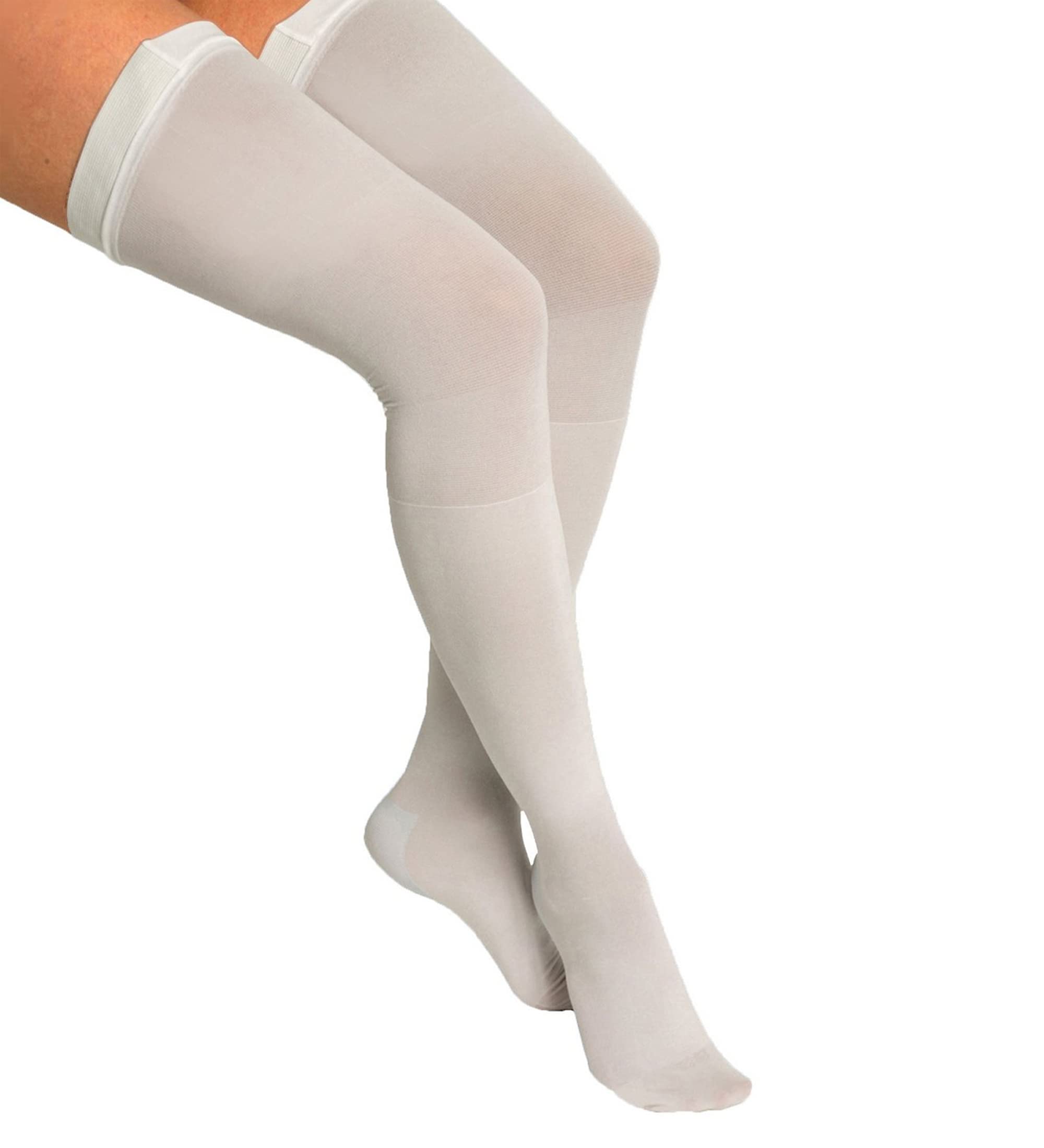 ITA-MED Anti-Embolism Compression Stockings for Men & Women - 18 mmHg, Thigh High, Orthopedic Medical Support Socks for Varicose Veins, Edema, Swelling, Soreness, Pain, and Aches Made in USA (XL)