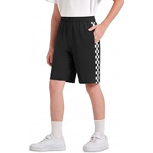 Haloumoning Boys Athletic Shorts Kids Active Elastic Waist Soccer Shorts | Breathable Gym Shorts with Pockets 5-14 Years