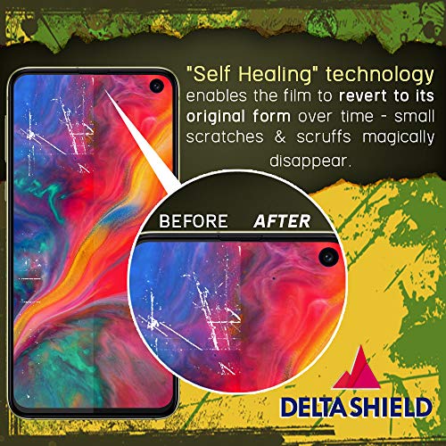 DeltaShield Screen Protector for Samsung Galaxy S10e (5.8 inch)(2-Pack)(Case Compatible Design) BodyArmor Anti-Bubble Military-Grade Clear TPU Film