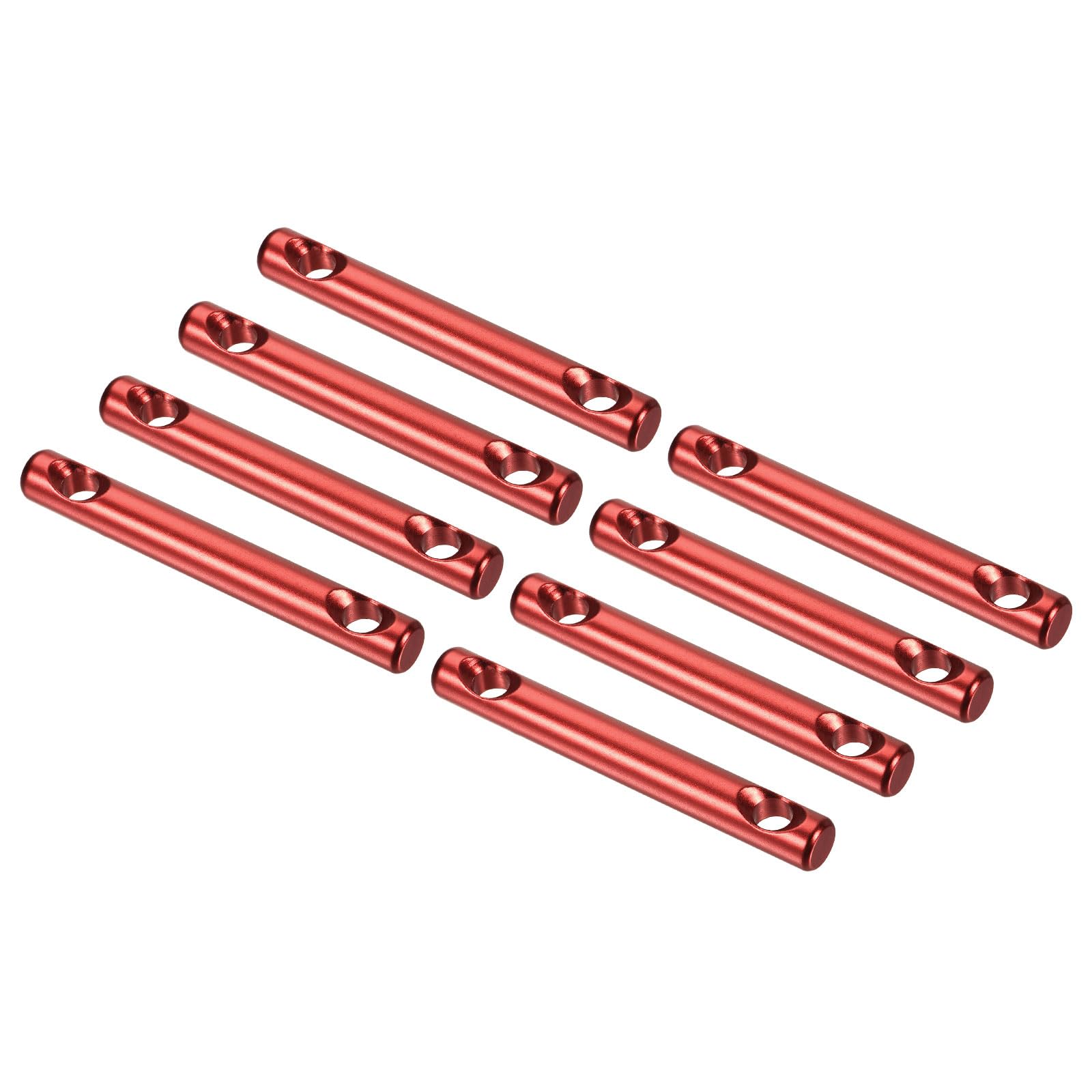 M METERXITY 8 Pack Aluminum Alloy Tent Tensioners - 2 Holes Guyline Cord Adjuster Camping Supplies, Apply to Camping Hiking Traveling (80mm, Red)