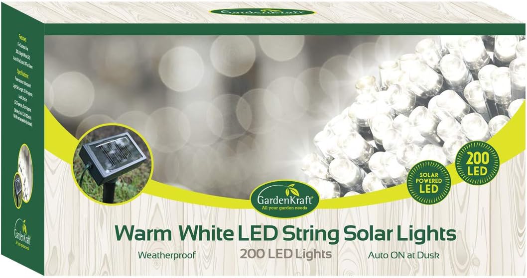 Gardenkraft 15410 Bright White Solar String Lights 100 Led Outdoor Outdoor Lighting Garden Outdoors Clinicadelpieaitanalopez Com
