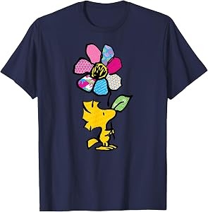 Peanuts - Woodstock with Flower and Pattern T-Shirt