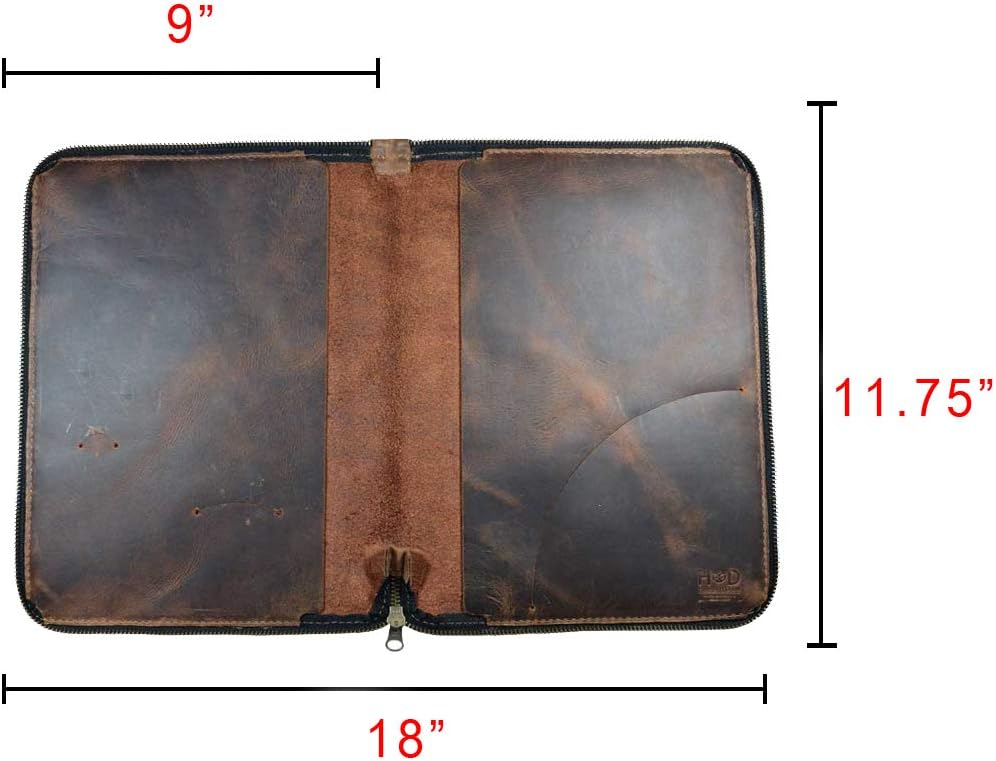 Hide & Drink, Rustic Durable Leather Zippered Journal Cover for Moleskine Notebook, XXL (8.5 x 11 in.), Notebook NOT Included, Cahier Case, Handmade Includes 101 Year Warranty : Bourbon Brown : Office Products