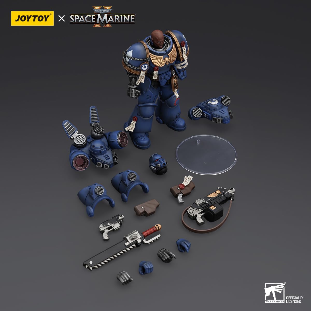 HiPlay JOYTOY Warhammer 40K Space Marines 2 - Uitramarines Brother Chairon JT00072, Game Special Limited Edition, 1/18 Scale Collectible Action Figure