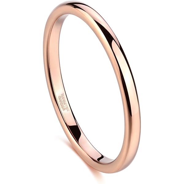 Homxi Tungsten Couple Rings - Rose Gold Plated, Engraving Available, 4/6/8mm Width