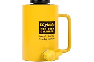LCyindu 30T Hydraulic Cylinder Jack 2" Stroke Hollow Single Acting Hydraulic Ram Cylinder Hydraulic Lifting Jack Portable for Machinery, Bridge, RCH-3050