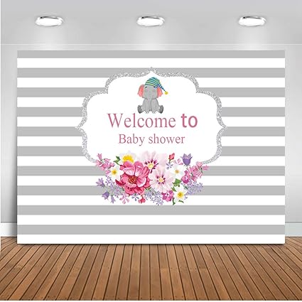 Amazon Com Mocsicka Baby Shower Floral Backdrop Cartoon Little