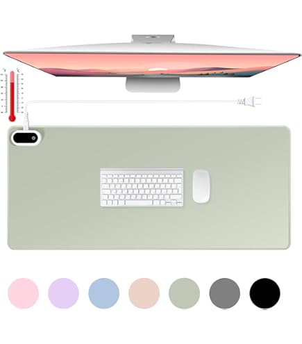 AVCXEC Alfombrilla Raton Calefactable, Cojín Ratón De Calefacción Alfombrilla De Ratón Con Función De Calefacción, 4 Horas De Apagado Automático, Para Gamers, PC Y Portátiles