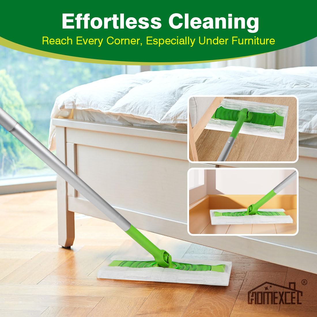 HOMEXCEL Dry Sweeping Cloths Pads Compatible with Swiffer Sweeper- Disposable Duster Refills Mop Pads for Floor Mopping and Cleaning, 64 Count