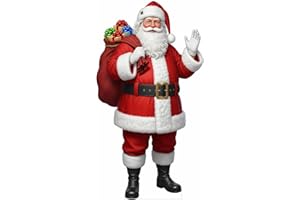 EZISHIPS Santa Claus Christmas Cardboard Cutouts, 4mm Corrugated Plastic Standee Decorations, Indoor Outdoor Xmas Yard & Party Décor, Photo Booth Prop, 6FT