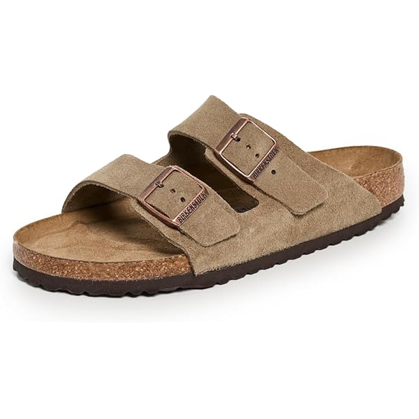 Amazon.com | BIRKENSTOCK Unisex Arizona Slippers, Faded Khaki, 7.5