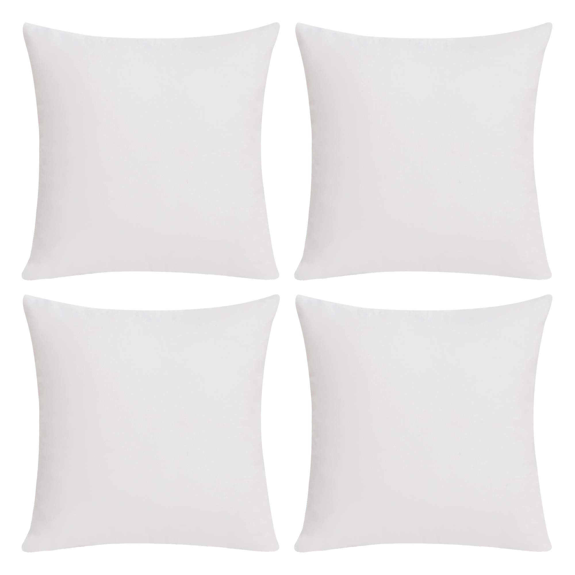 Photo 1 of Deconovo Decorative Throw Pillow Covers - Set of 4 Soft Linen Cushion Covers, 18x18 Inch, Green & Machine Washable Pillowcases for Sofa, Bedroom, Living Room Décor, White