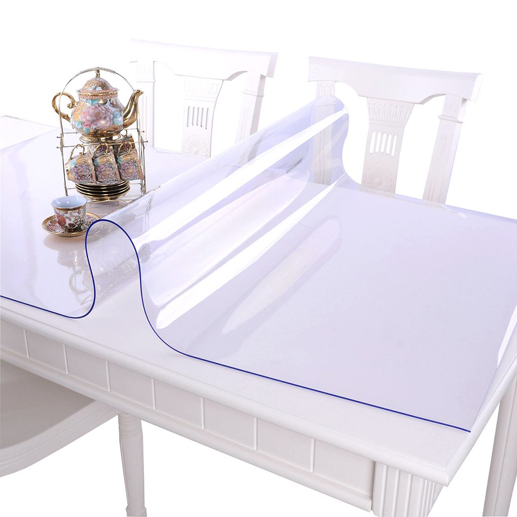 CIEEIN CIEHT PVC Transparent Tablecloths Desk Table Mat Tablecovers Rectangle Square Table Covers Multifunction Thickness 1.5MM Waterproof Durable 90 * 180CM