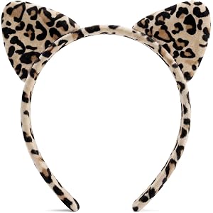 PARTY TELLER Black Cat Cheetah Ears Headband for Adults