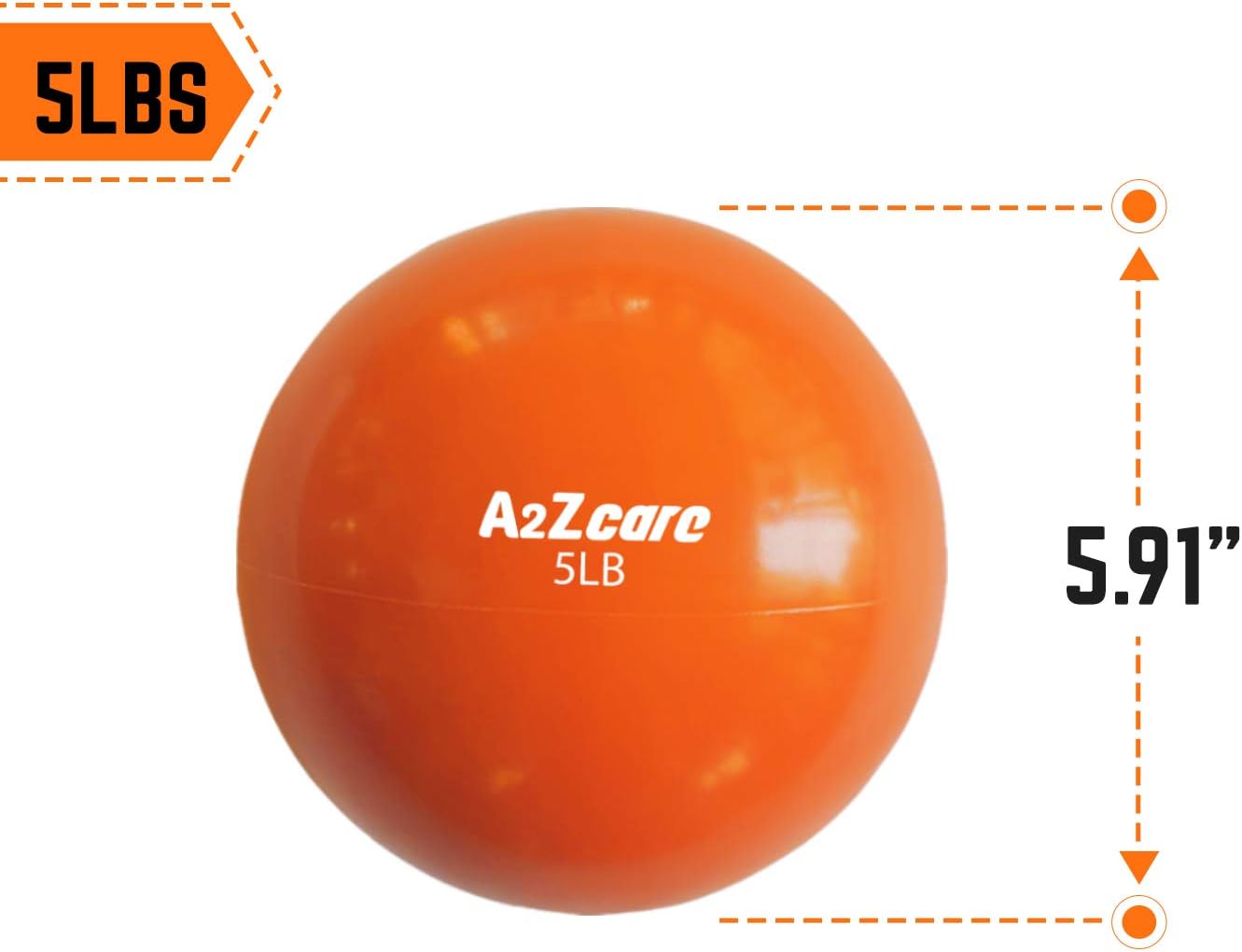 A2ZCARE Toning Ball - Soft Weighted Mini Ball/Medicine Ball (Orange (5lbs)) : Sports & Outdoors