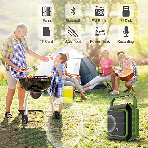 Wireless Karaoke Machine System with UHF Handheld Microphone, 30 W Bluetooth Speaker Pa System Voice Amplifier for Adults Kids, Support FM Radio/AUX Input/USB/TF Card/MP3 Player