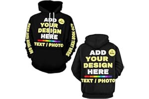 CMLONGQIA Custom Hoodie for Men Women Personalized Sweatshirt Design Your Own Lightweight Hoodies with 4 Sides Print