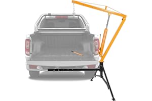 1000 LBS Hydraulic Pickup Truck Crane, Hitch Mounted Crane with 360° Swivel & 3 Adjustable Capacities (500-1000 LBS), Heavy D