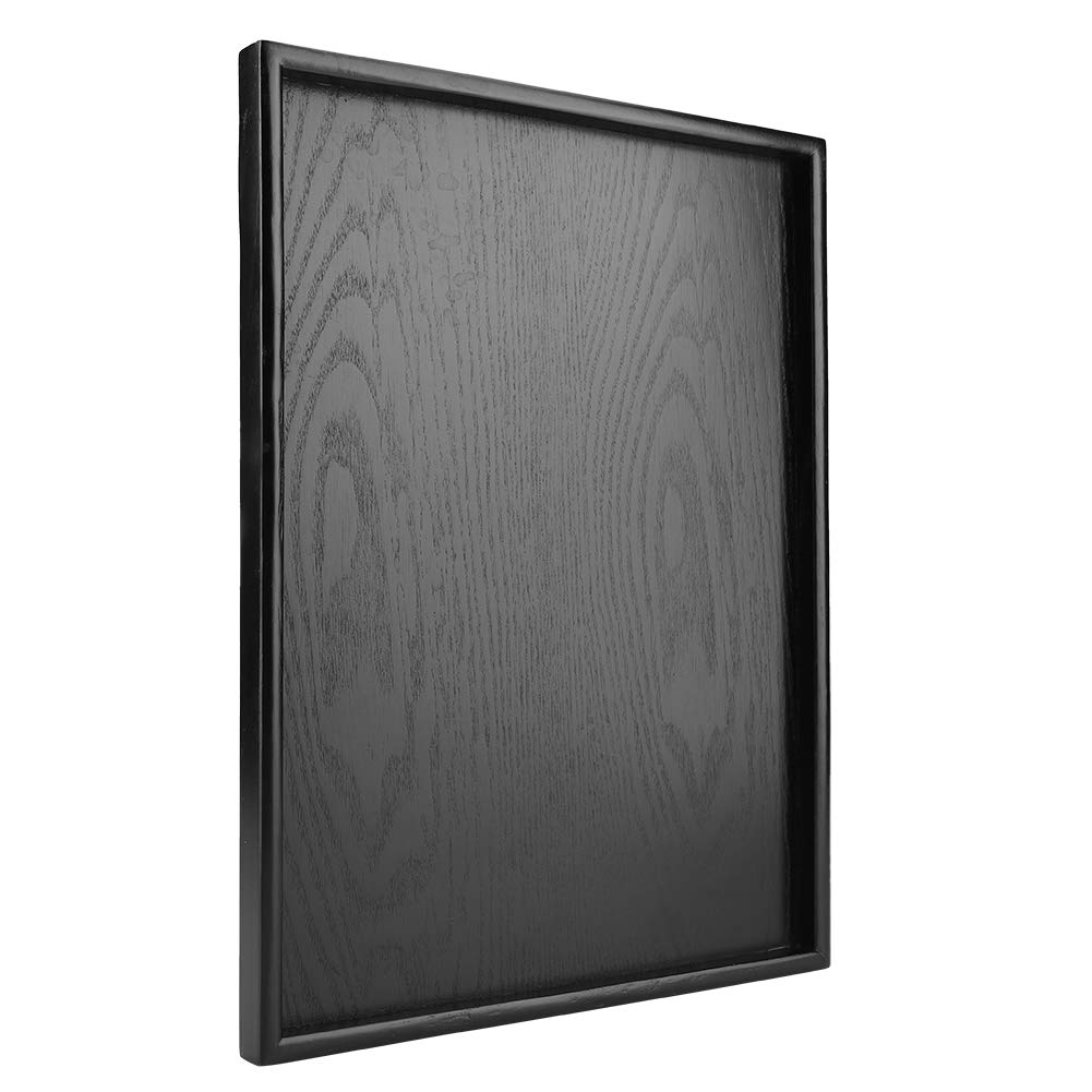 Rectangular Serving Tray,13.8 x 9.5inch Tableware Rectangular Non-Slip Serving Tray,Square Wood Serving Tray with Handle Breakfast Tray Wooden Platter Tea Tray Coffee Table Tray for Snacks