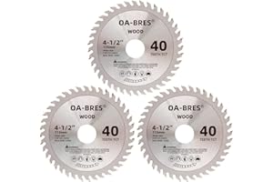 OA-BRES 3Pack 4-1/2-Inch 40T TCT Circular Saw Blade with 7/8-Inch Arbor, Carbide Tipped Teeth General Purpose Hard & Soft Wood Cutting Saw Blade for Angle Grinder
