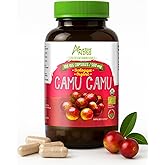 Amazon Andes Camu Camu Capsules 500mg - Pure Vitamin C Origin from Peru - Myrciaria Dubia Berry - 100 Vegetarian Caps - Wild Harvested Amazon Rainforest Superfruit Non-GMO Vegan