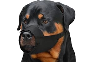 CollarDirect Adjustable Dog Muzzle for Small Medium Large Dogs Set of 2PCS Soft Breathable Nylon Safety Dog Mouth Cover Anti Biting Barking, Pet Muzzles for Dogs Black Red (M/L, 2 Black)