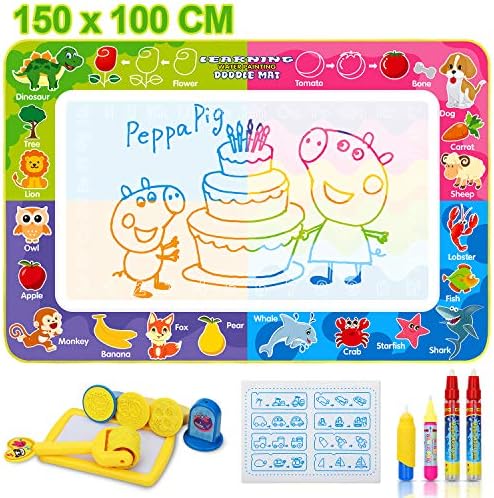 Gogowin 150 100ｃｍお絵かきシート おえかき 水で描く 知育玩具 水ペン 4本付き スタンプ3pcs付き プレゼント クリスマス 誕生日プレゼント 新年 お祝い 100 150cm B0sct3r6 1 600円 大人気 New Arrival 最安値挑戦 年中無休 高品質 通販