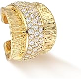 MYEARS Women Ear Cuff Earrings Gold Non Pierced Cartilage Clip on Open Wrap Hoop 14K Gold Plated Simple Hypoallergenic Everyday Jewelry