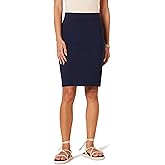 Amazon Essentials Women's Ponte Pull-On Above The Knee Fitted Pencil Skirt