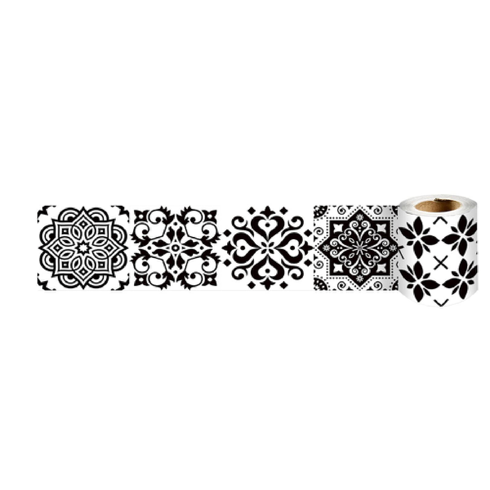 Dostear Wallpaper Border Peel and Stick wall Border Sticker Home Ceiling Decorative Border for Bathroom Living Room Kitchen Black Pattern 10cm X 240cm