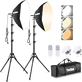 Torjim Softbox Photography Lighting Kit, 20'' x 20'' Professional Softbox Lighting Kit with 85W 3000-7500K LED Bulbs, Studio Lights for Photography/Video Recording/Live Streaming/Portraits Shooting
