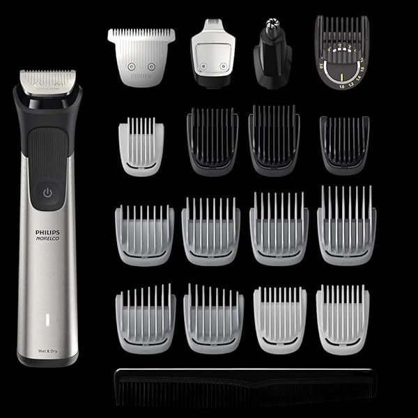 PHILIPS MULTIGROOM 7000 SERIES 21 PIECE BEARD TRIMMER FOR MEN, HAIR & BODY GROOMING KIT, PRECISION TRIMMING COMB WITH SELF-SHARPENING STEEL BLADES, ALL-IN-ONE TRIMMER, WATER RESISTANT