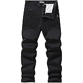 MZNBURAM Men's Slim-Fit Stretch Cotton Fashion Tapered Casual Chino Pants