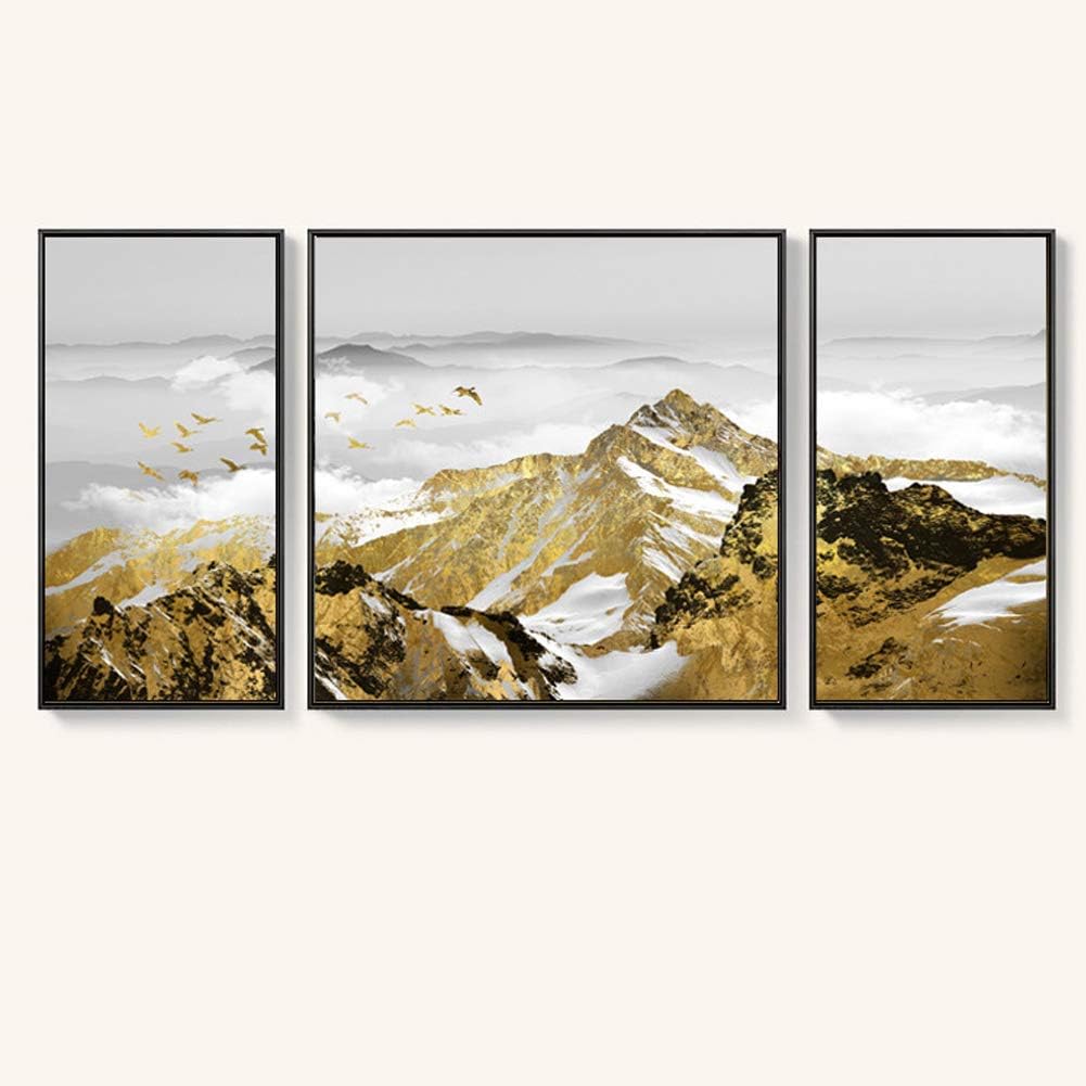 WYPG Living Room Decorative Painting Sofa Background Wall Painting Office Three-way Mountain Lucky Feng Shui Mural (size Optional)