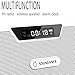 Soundance Wireless FM Radio Bluetooth Speaker Alarm Clock: Portable Radio Speaker with Digital LED USB Rechargeable for Office Desk Home Bedroom Bedside Desktop Computer, SDY019 White